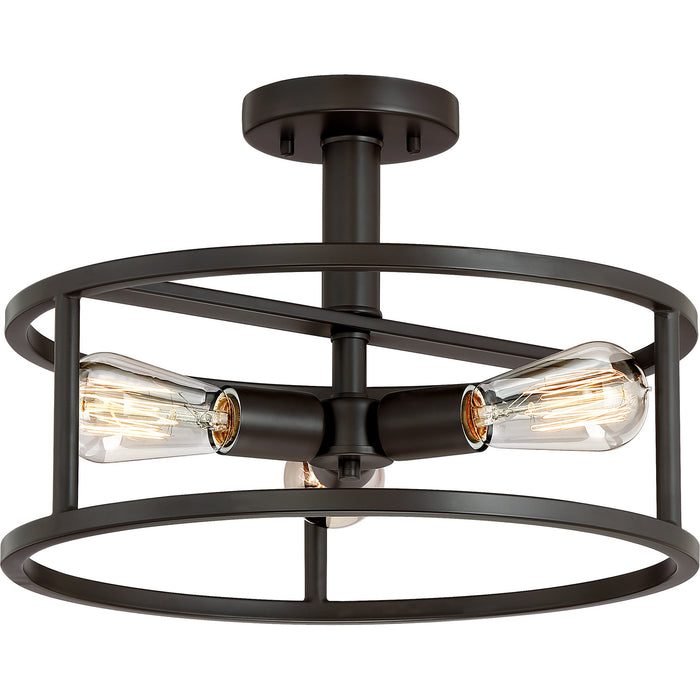 Myhouse Lighting Quoizel - NHR1715WT - Three Light Semi-Flush Mount - New Harbor - Western Bronze