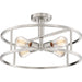 Myhouse Lighting Quoizel - NHR1718BN - Four Light Semi-Flush Mount - New Harbor - Brushed Nickel