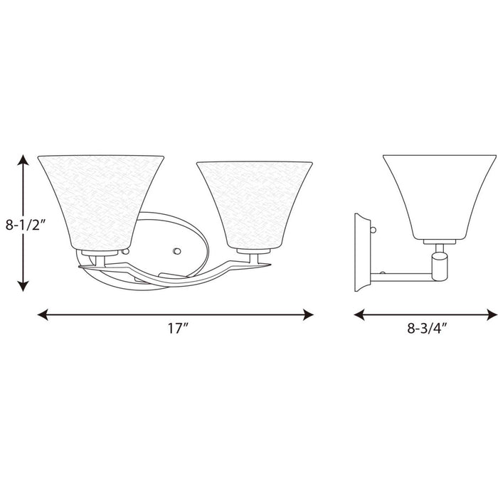 Myhouse Lighting Progress Lighting - P2005-20W - Two Light Bath Bracket - Bravo - Antique Bronze