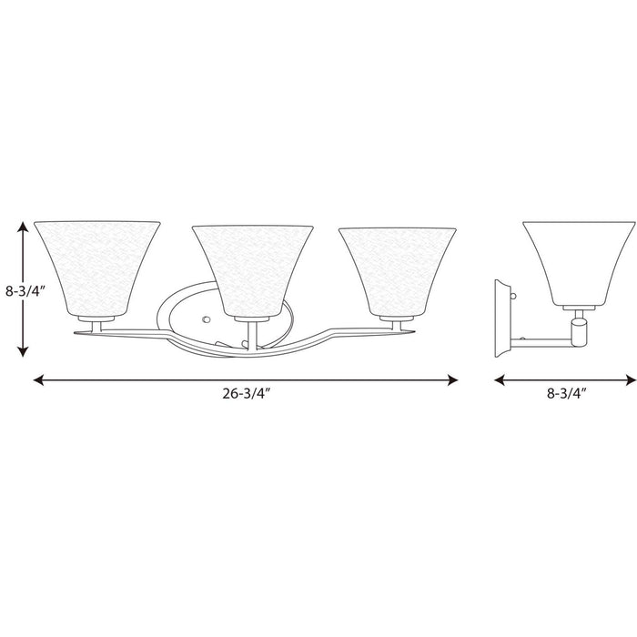 Myhouse Lighting Progress Lighting - P2006-20W - Three Light Bath Bracket - Bravo - Antique Bronze