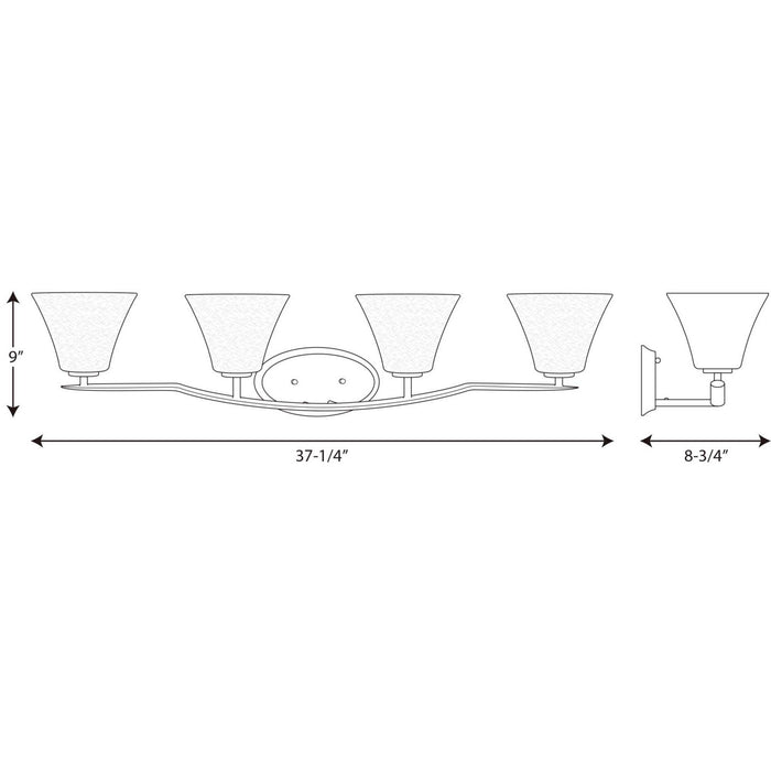 Myhouse Lighting Progress Lighting - P2007-20W - Four Light Bath Bracket - Bravo - Antique Bronze