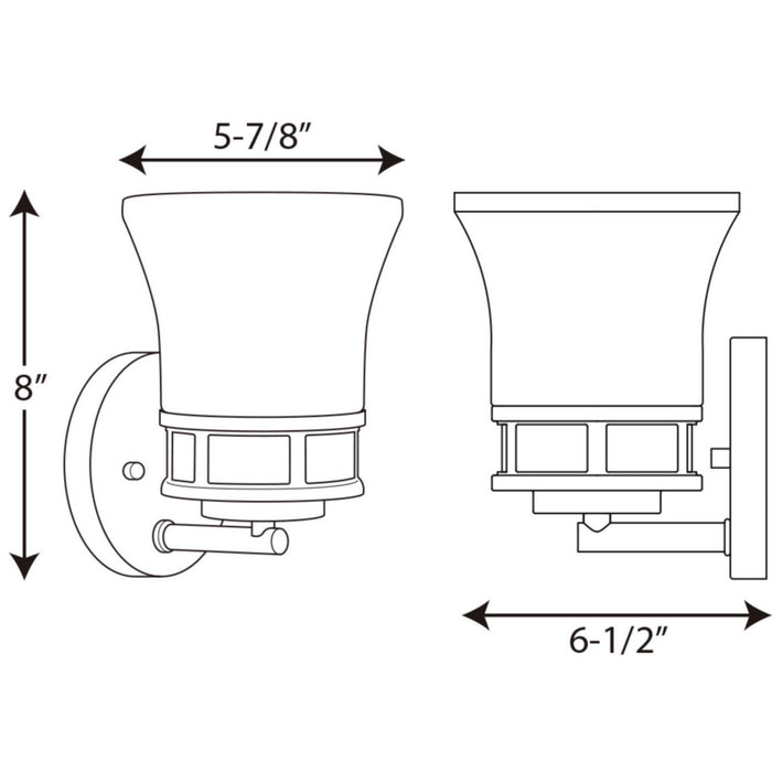 Myhouse Lighting Progress Lighting - P2146-15 - One Light Bath - Cascadia - Polished Chrome