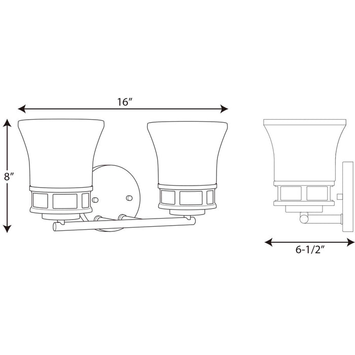 Myhouse Lighting Progress Lighting - P2147-15 - Two Light Bath - Cascadia - Polished Chrome