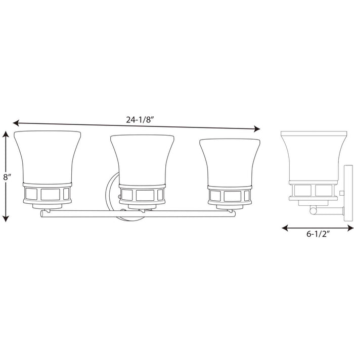 Myhouse Lighting Progress Lighting - P2148-15 - Three Light Bath - Cascadia - Polished Chrome