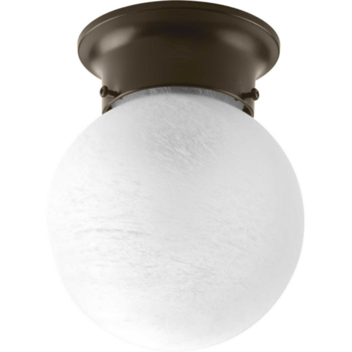 Myhouse Lighting Progress Lighting - P3401-20 - One Light Flush Mount - Globe - Alabaster - Antique Bronze