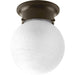 Myhouse Lighting Progress Lighting - P3401-20 - One Light Flush Mount - Globe - Alabaster - Antique Bronze