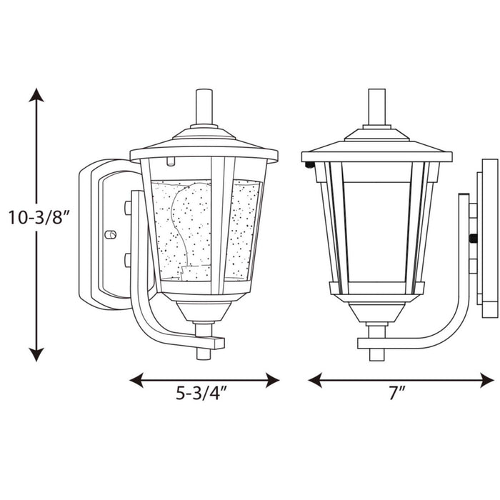 Myhouse Lighting Progress Lighting - P6073-31 - One Light Wall Lantern - East Haven - Black