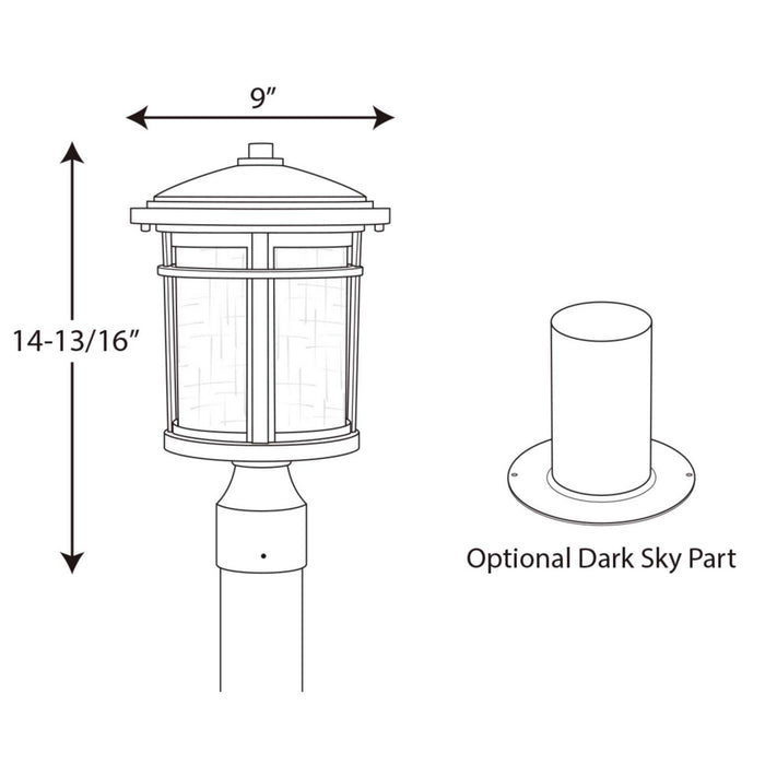 Myhouse Lighting Progress Lighting - P6424-20 - One Light Post Lantern - Wish - Antique Bronze