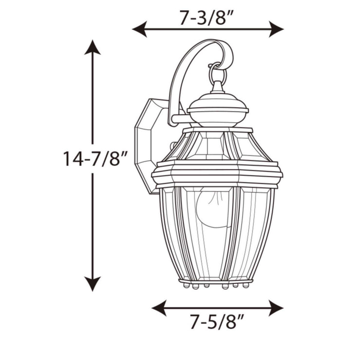 Myhouse Lighting Progress Lighting - P6610-31 - One Light Wall Lantern - New Haven - Black