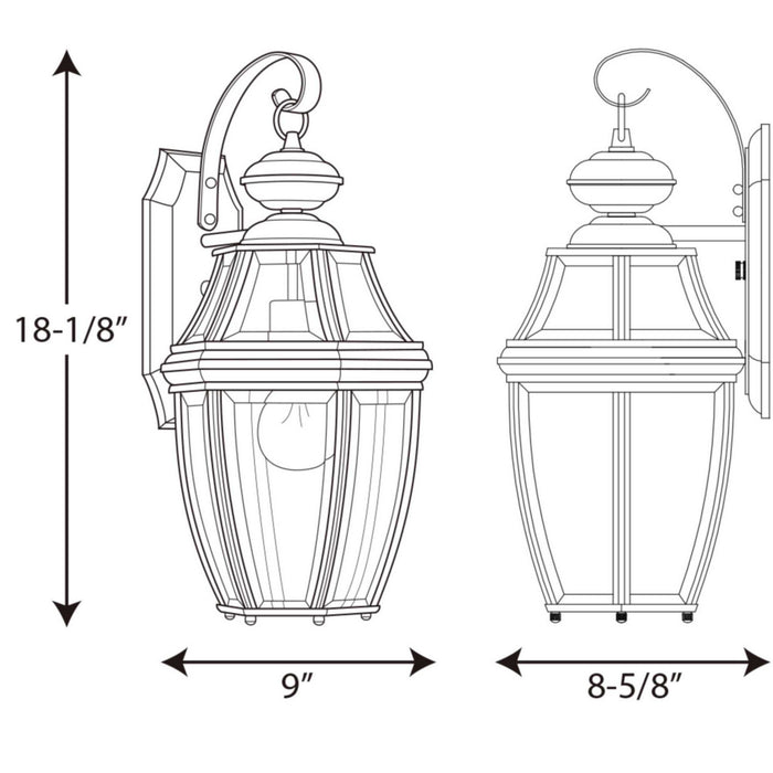 Myhouse Lighting Progress Lighting - P6611-31 - One Light Wall Lantern - New Haven - Black