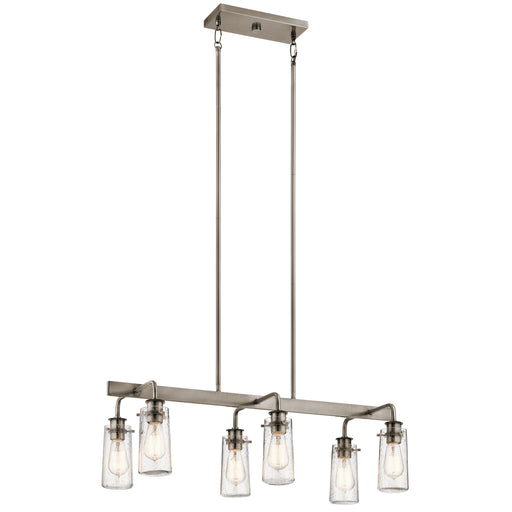 Myhouse Lighting Kichler - 43059CLP - Six Light Linear Chandelier - Braelyn - Classic Pewter