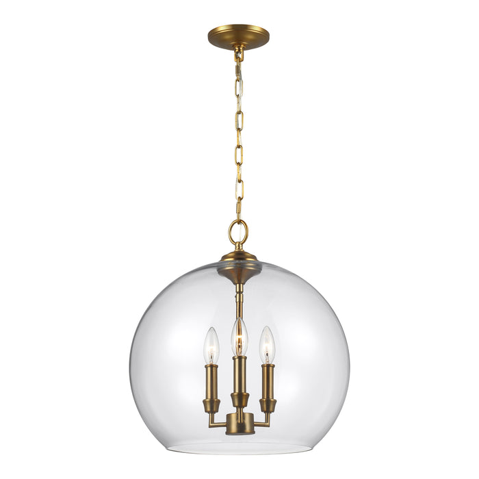 Myhouse Lighting Visual Comfort Studio - F3155/3BBS - Three Light Pendant - Lawler - Burnished Brass