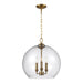 Myhouse Lighting Visual Comfort Studio - F3155/3BBS - Three Light Pendant - Lawler - Burnished Brass