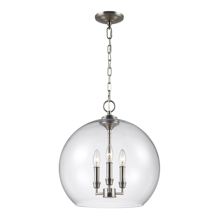 Myhouse Lighting Visual Comfort Studio - F3155/3SN - Three Light Pendant - Lawler - Satin Nickel