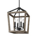 Myhouse Lighting Visual Comfort Studio - F3190/4WOW/AF - Four Light Chandelier - Gannet - Weathered Oak Wood / Antique Forged Iron