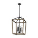 Myhouse Lighting Visual Comfort Studio - F3191/4WOW/AF - Four Light Chandelier - Gannet - Weathered Oak Wood / Antique Forged Iron