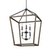 Myhouse Lighting Visual Comfort Studio - F3192/6WOW/AF - Six Light Chandelier - Gannet - Weathered Oak Wood / Antique Forged Iron