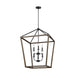 Myhouse Lighting Visual Comfort Studio - F3192/6WOW/AF - Six Light Chandelier - Gannet - Weathered Oak Wood / Antique Forged Iron