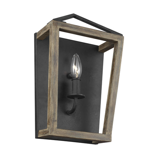 Myhouse Lighting Visual Comfort Studio - WB1877WOW/AF - One Light Wall Sconce - Gannet - Weathered Oak Wood / Antique Forged Iron