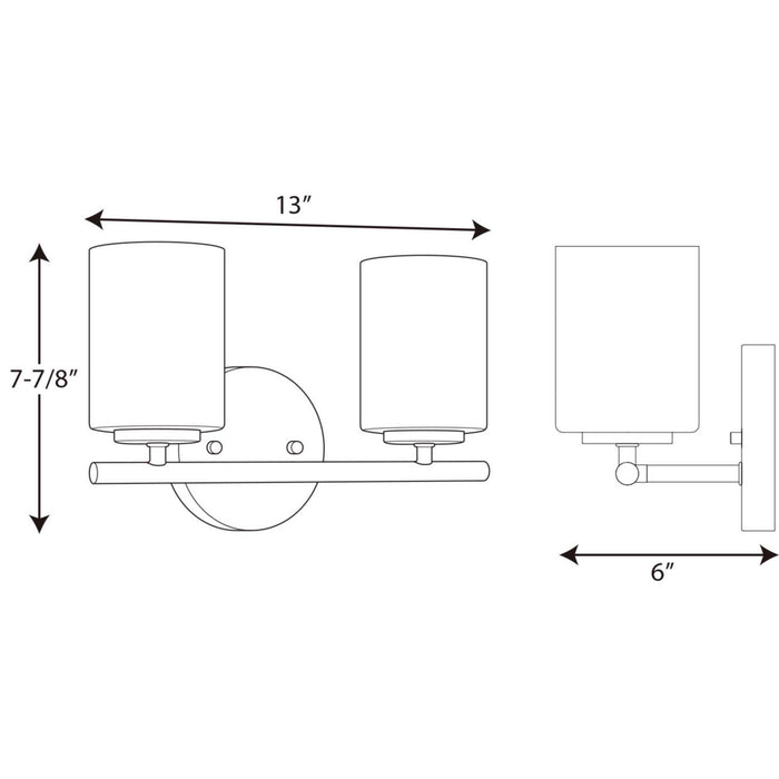 Myhouse Lighting Progress Lighting - P2158-31 - Two Light Bath Bracket - Replay - Black