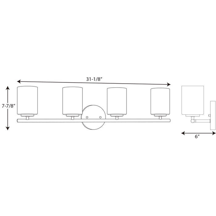 Myhouse Lighting Progress Lighting - P2160-31 - Four Light Bath Bracket - Replay - Black