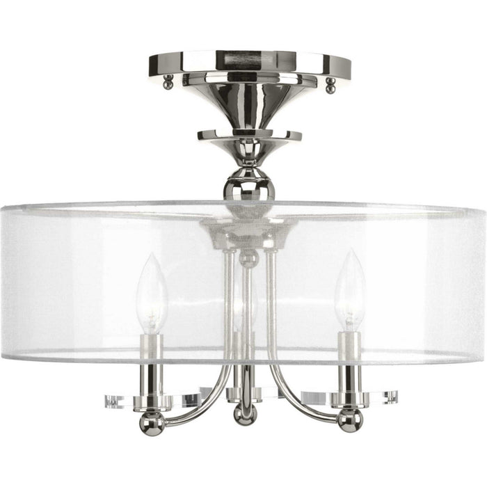 Myhouse Lighting Progress Lighting - P350029-104 - Three Light Semi-Flush Convertible - Marche' - Polished Nickel