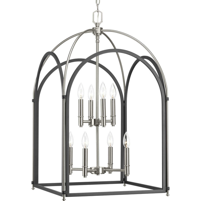 Myhouse Lighting Progress Lighting - P500040-143 - Eight Light Foyer Pendant - Westfall - Graphite