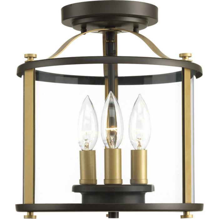 Myhouse Lighting Progress Lighting - P550011-020 - Three Light Semi-Flush convertible - Squire - Antique Bronze