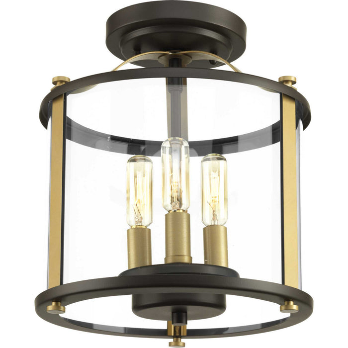 Myhouse Lighting Progress Lighting - P550011-020 - Three Light Semi-Flush convertible - Squire - Antique Bronze