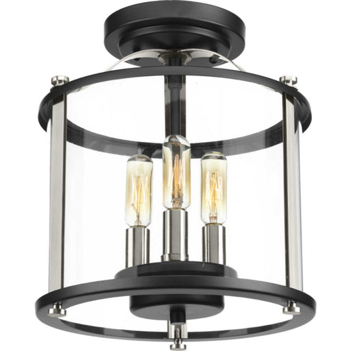 Myhouse Lighting Progress Lighting - P550011-031 - Three Light Semi-Flush convertible - Squire - Black