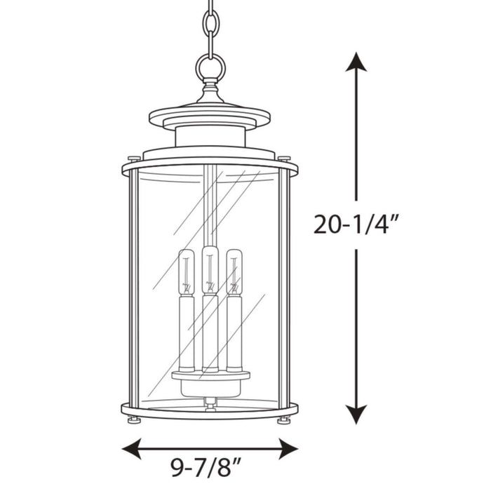 Myhouse Lighting Progress Lighting - P550012-020 - Three Light Hanging Lantern - Squire - Antique Bronze