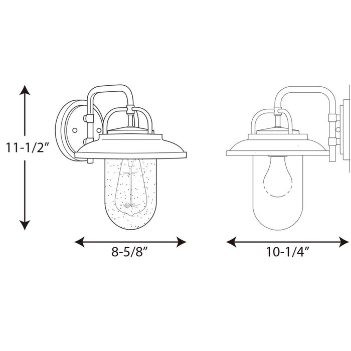 Myhouse Lighting Progress Lighting - P560049-031 - One Light Wall Lantern - Beaufort - Black