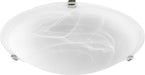 Myhouse Lighting Quorum - 3000-16-62 - Three Light Ceiling Mount - 3000 Ceiling Mounts - Polished Nickel w/ Faux Alabaster