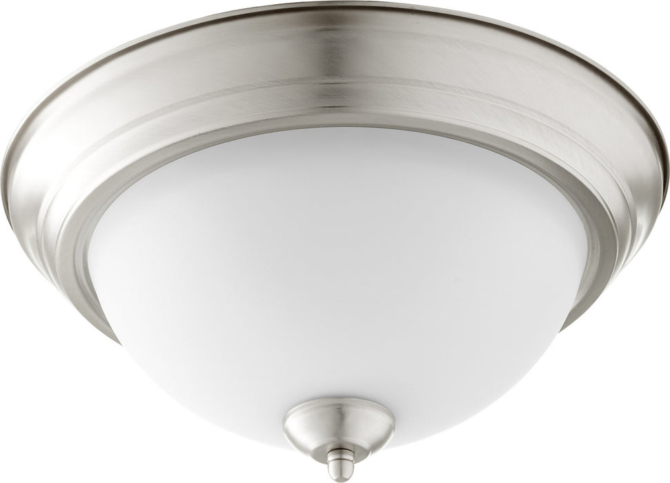 Myhouse Lighting Quorum - 3063-13-65 - Two Light Ceiling Mount - 3063 Ceiling Mounts - Satin Nickel w/ Satin Opal