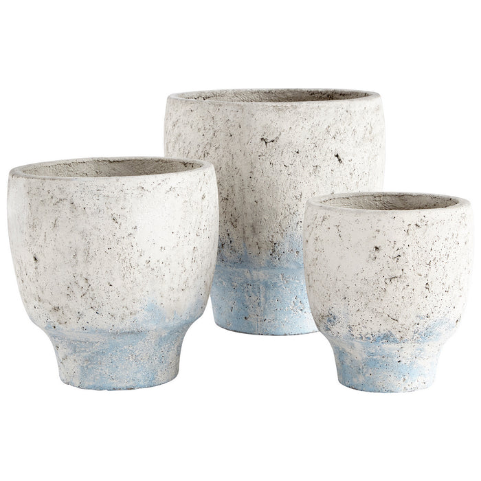 Myhouse Lighting Cyan - 09609 - Planter - Antique White Blue Accents