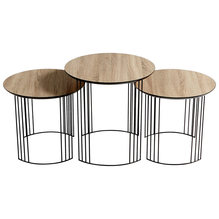 Myhouse Lighting Cyan - 09629 - Nesting Tables - Oak Veneer And Black