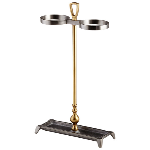 Myhouse Lighting Cyan - 08938 - Umbrella Stand - Satin Grey And Brass