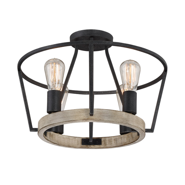 Myhouse Lighting Quoizel - BRT1717GK - Four Light Semi-Flush Mount - Brockton - Grey Ash