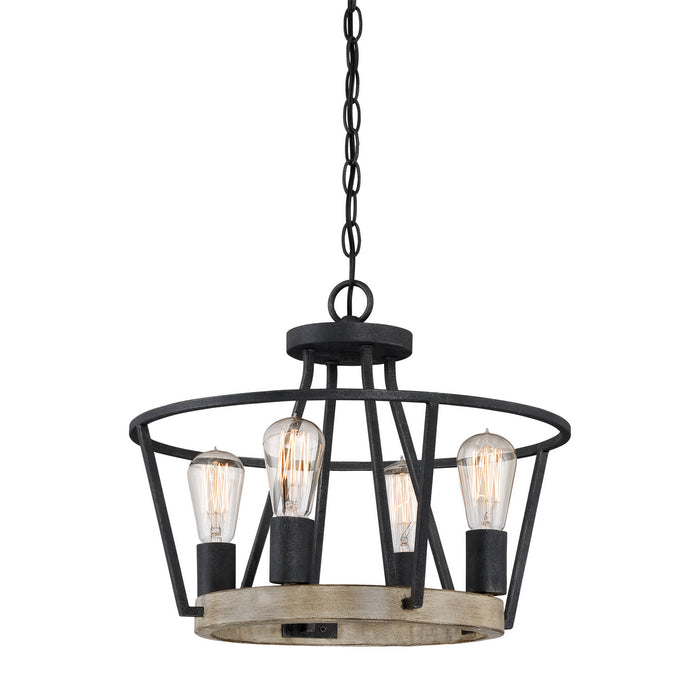 Myhouse Lighting Quoizel - BRT1717GK - Four Light Semi-Flush Mount - Brockton - Grey Ash