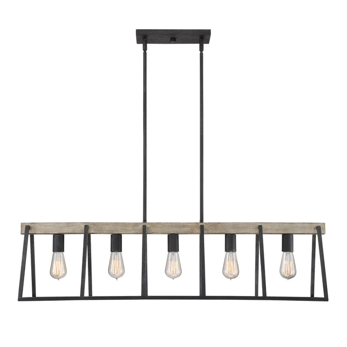 Myhouse Lighting Quoizel - BRT542GK - Five Light Island Chandelier - Brockton - Grey Ash