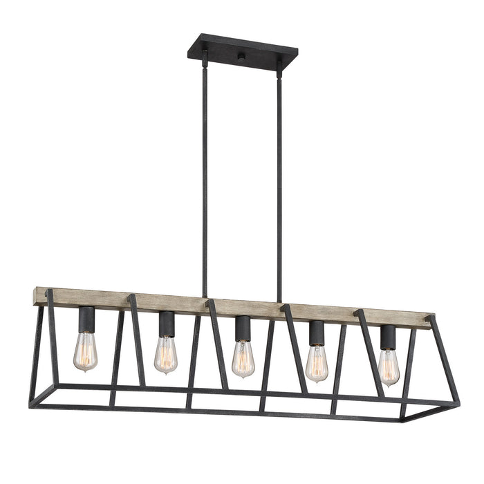 Myhouse Lighting Quoizel - BRT542GK - Five Light Island Chandelier - Brockton - Grey Ash