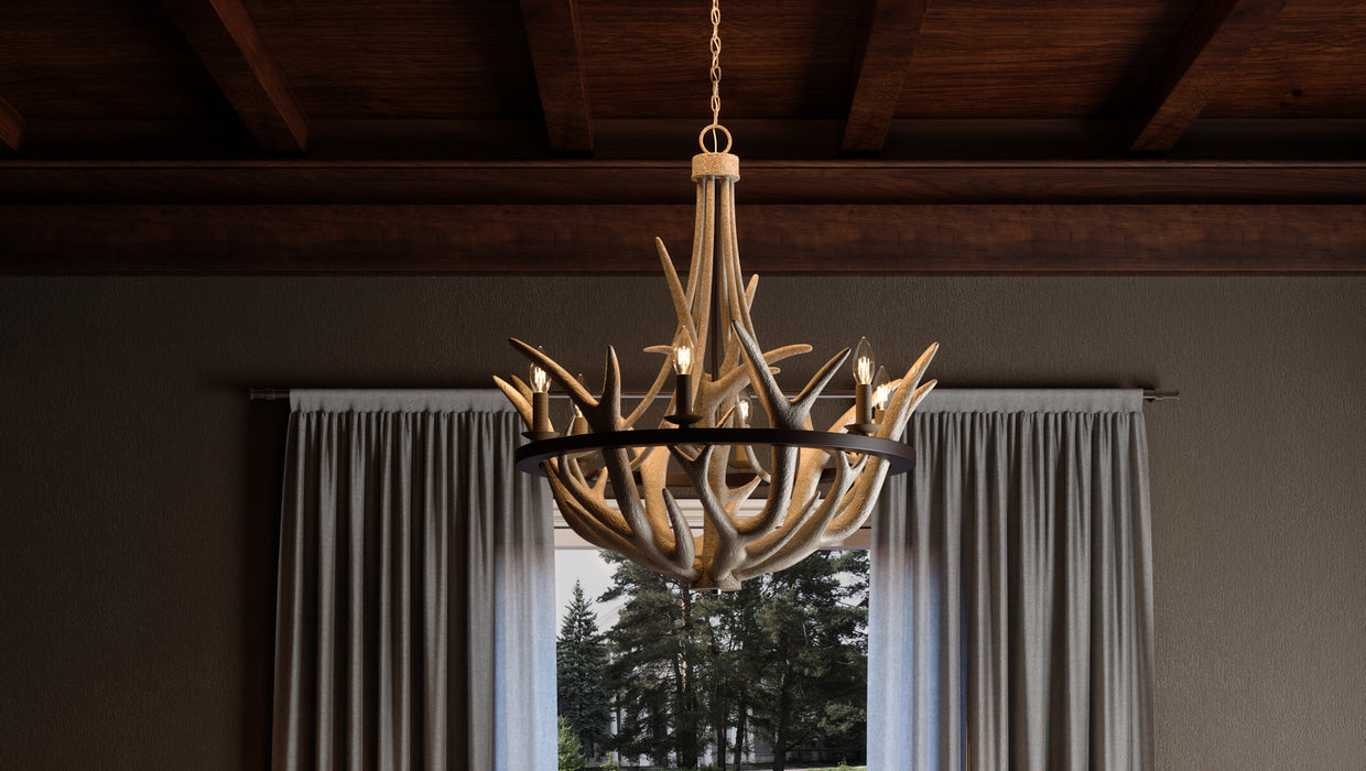 Myhouse Lighting Quoizel - JR5006EK - Six Light Chandelier - Journey - Earth Black