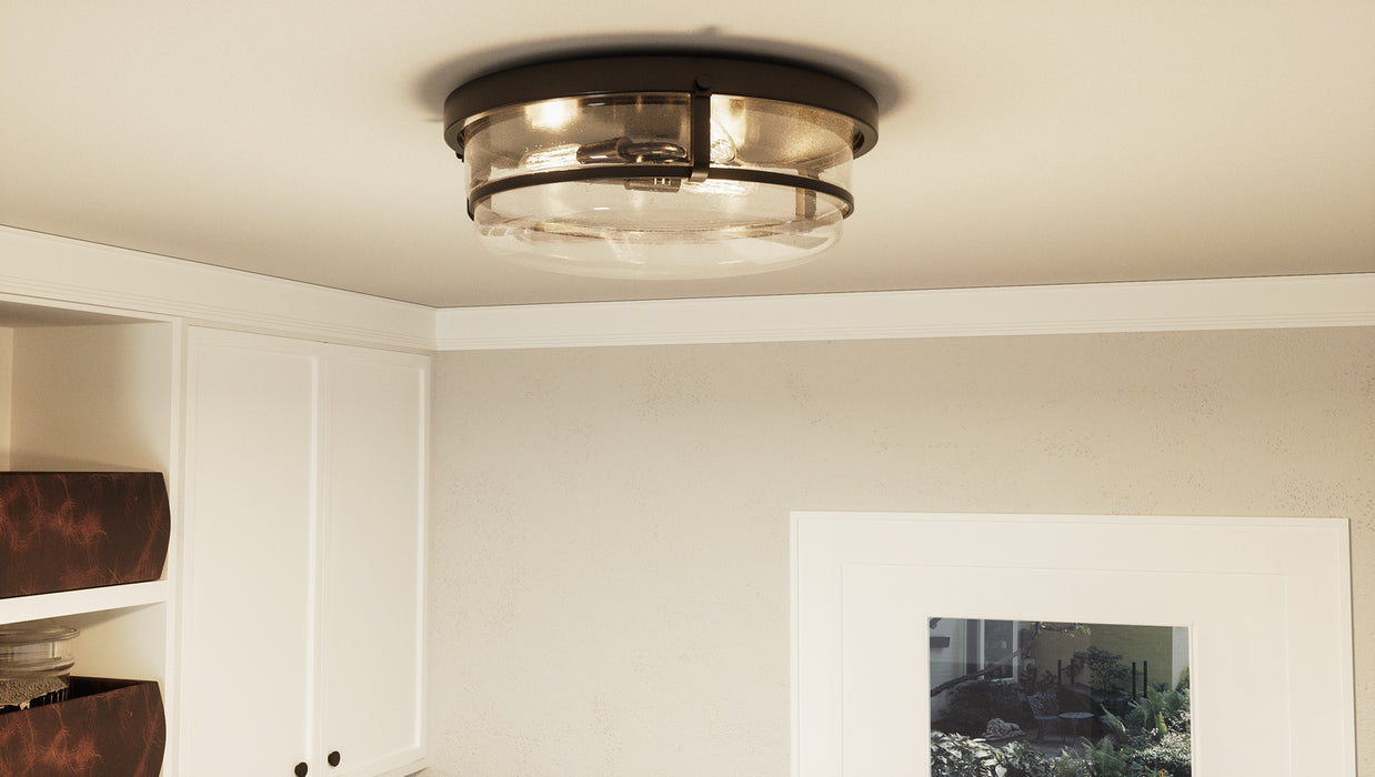 Myhouse Lighting Quoizel - QF3411PN - Three Light Flush Mount - Outpost - Palladian Bronze