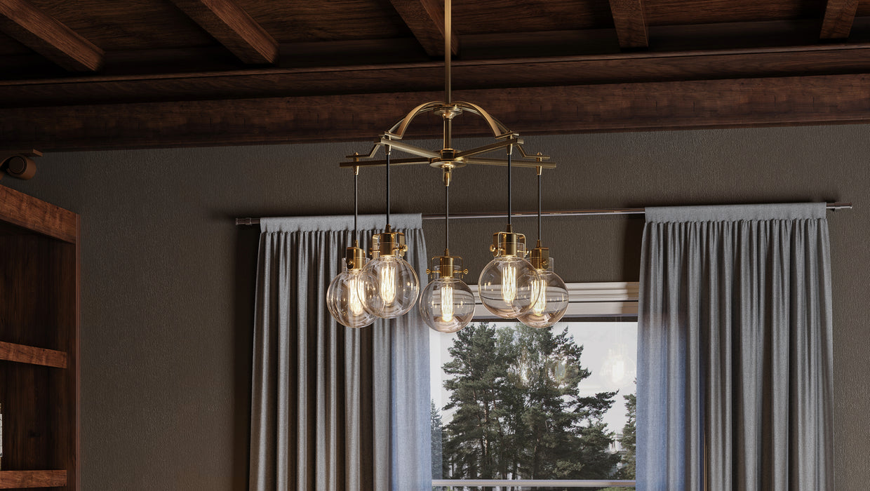 Myhouse Lighting Quoizel - SDL5005WS - Five Light Chandelier - Sidwell - Weathered Brass