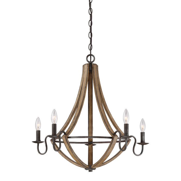 Myhouse Lighting Quoizel - SHR5005RK - Five Light Chandelier - Shire - Rustic Black