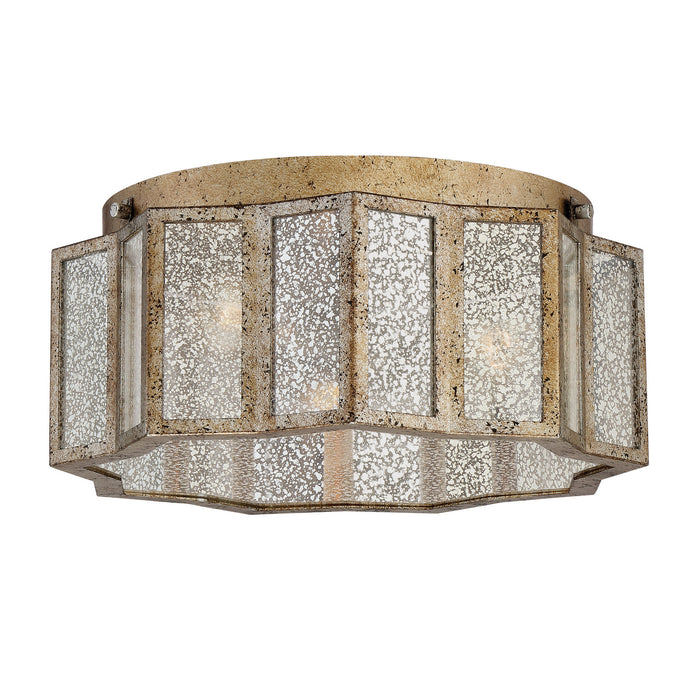 Myhouse Lighting Quoizel - SRE1616AGL - Three Light Flush Mount - Shrine - Aged Gold