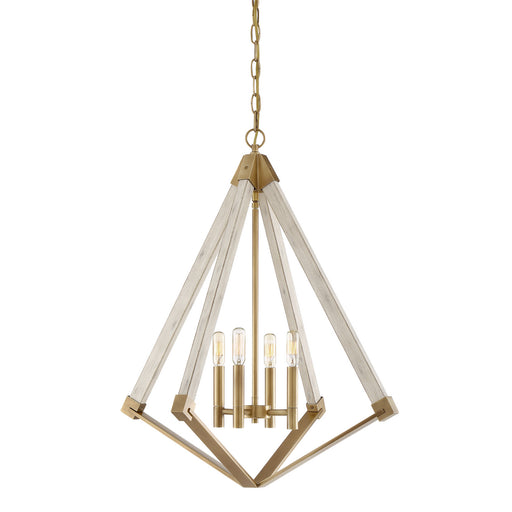 Myhouse Lighting Quoizel - VP5204WS - Four Light Foyer Pendant - Viewpoint - Weathered Brass