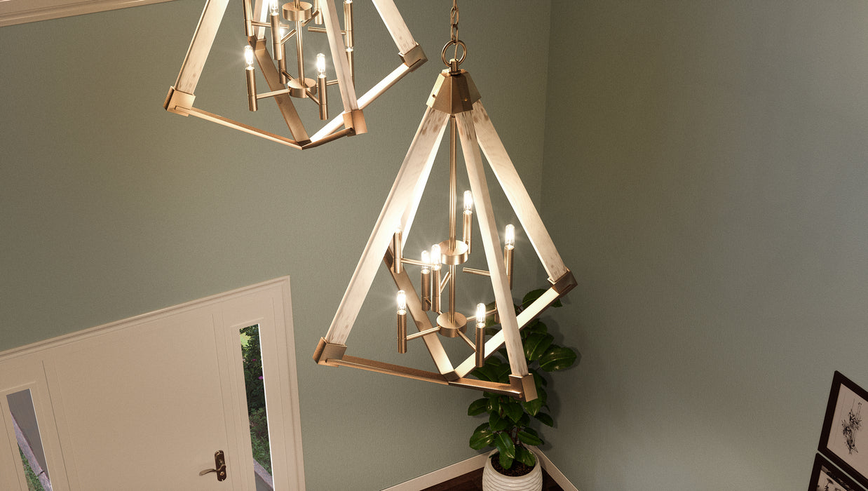 Myhouse Lighting Quoizel - VP5208WS - Eight Light Foyer Pendant - Viewpoint - Weathered Brass