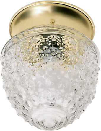 Myhouse Lighting Nuvo Lighting - 60-6031 - One Light Flush Mount - Polished Brass / Clear Pineapple
