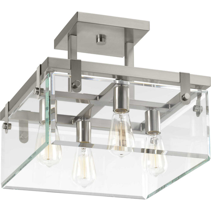 Myhouse Lighting Progress Lighting - P350090-009 - Four Light Semi-Flush/Convertible - Glayse - Brushed Nickel